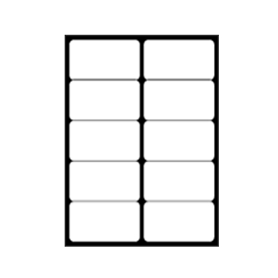 10 Up Labels Per Sheet (NON GLOSSY)